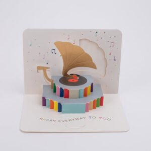 3D pop-up Greeting Card 09 (Gramophone)
