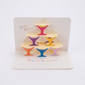3D pop-up Greeting Card 03 (Wine Glasses)
